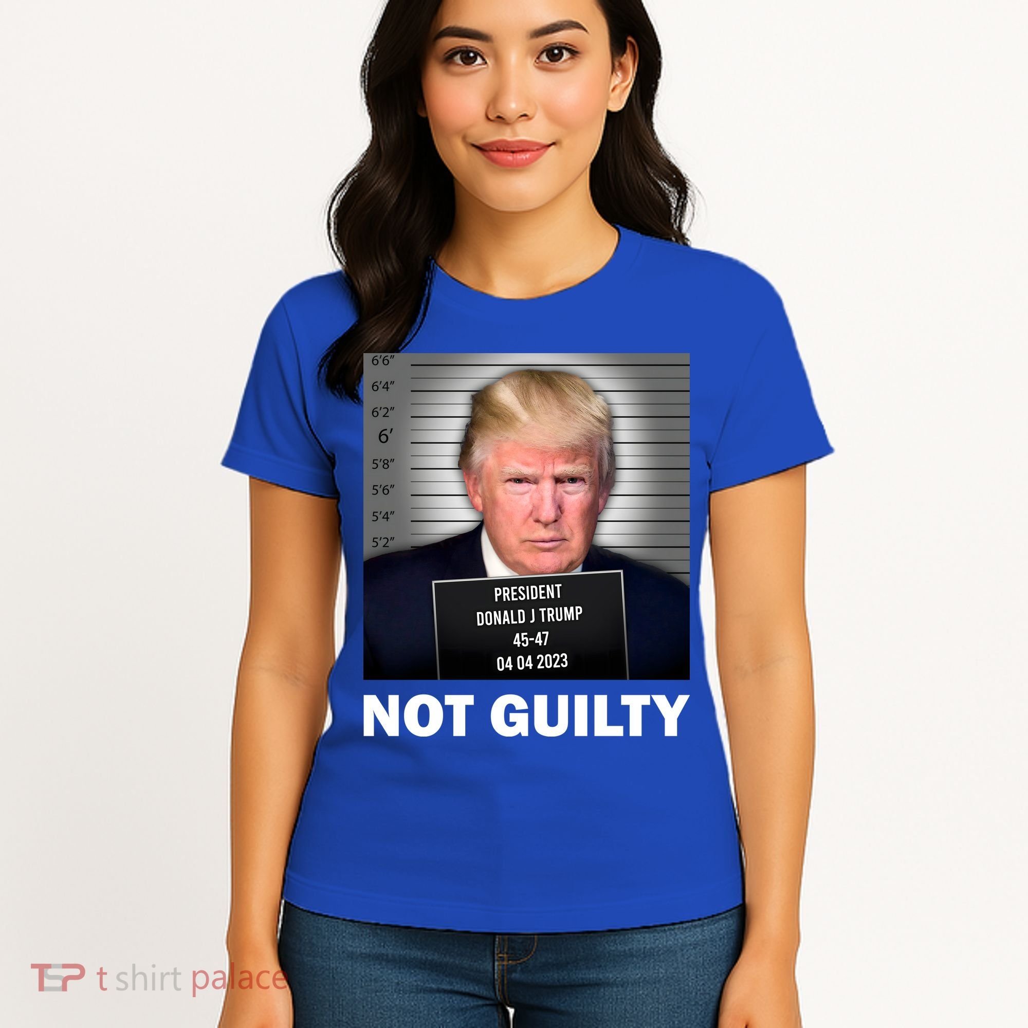 Funny Not Guilty Donald Trump Mug Shot Women's T-Shirt