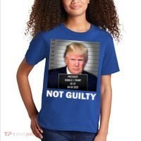 Funny Not Guilty Donald Trump Mug Shot Kids T-Shirt thumb 2
