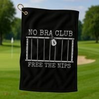 Feminist Not Guilty Free The Nips No Bra Club Golf Towel thumb 1