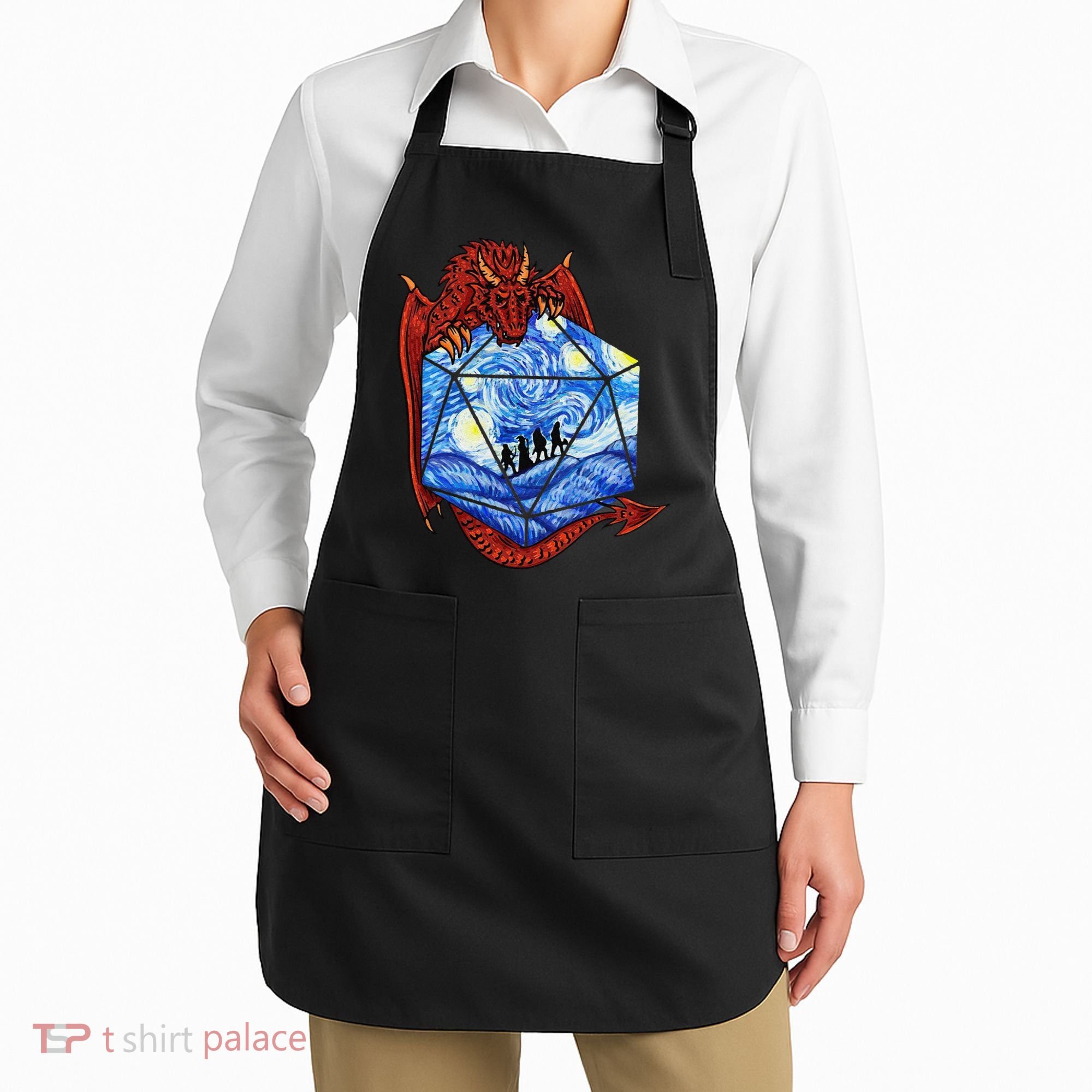 Funny Nerdy Gamer Fantasy Art Starry Night Gift Apron