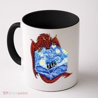 Funny Nerdy Gamer Fantasy Art Starry Night Gift Coffee Mug thumb 0