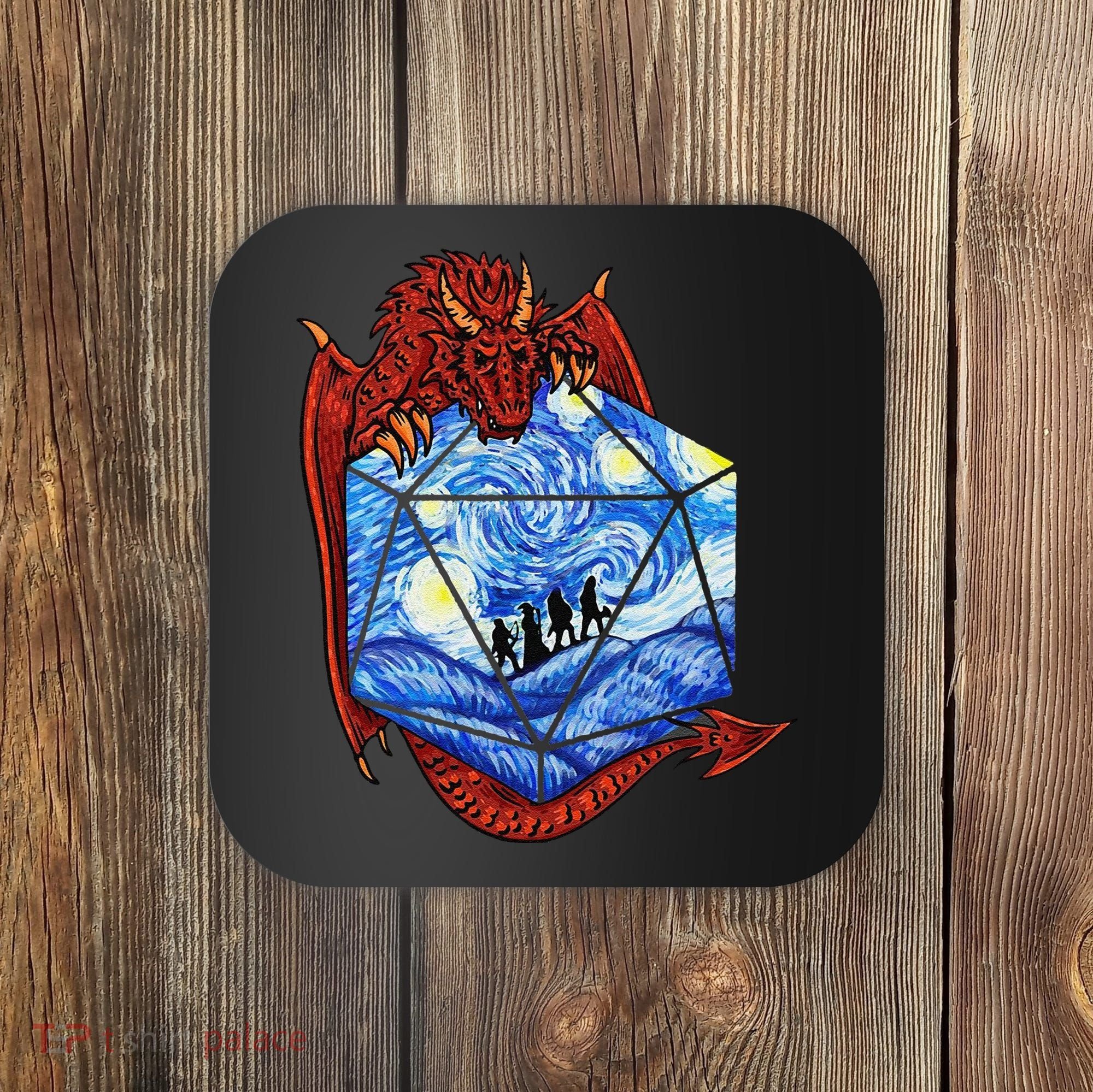 Funny Nerdy Gamer Fantasy Art Starry Night Gift Coaster