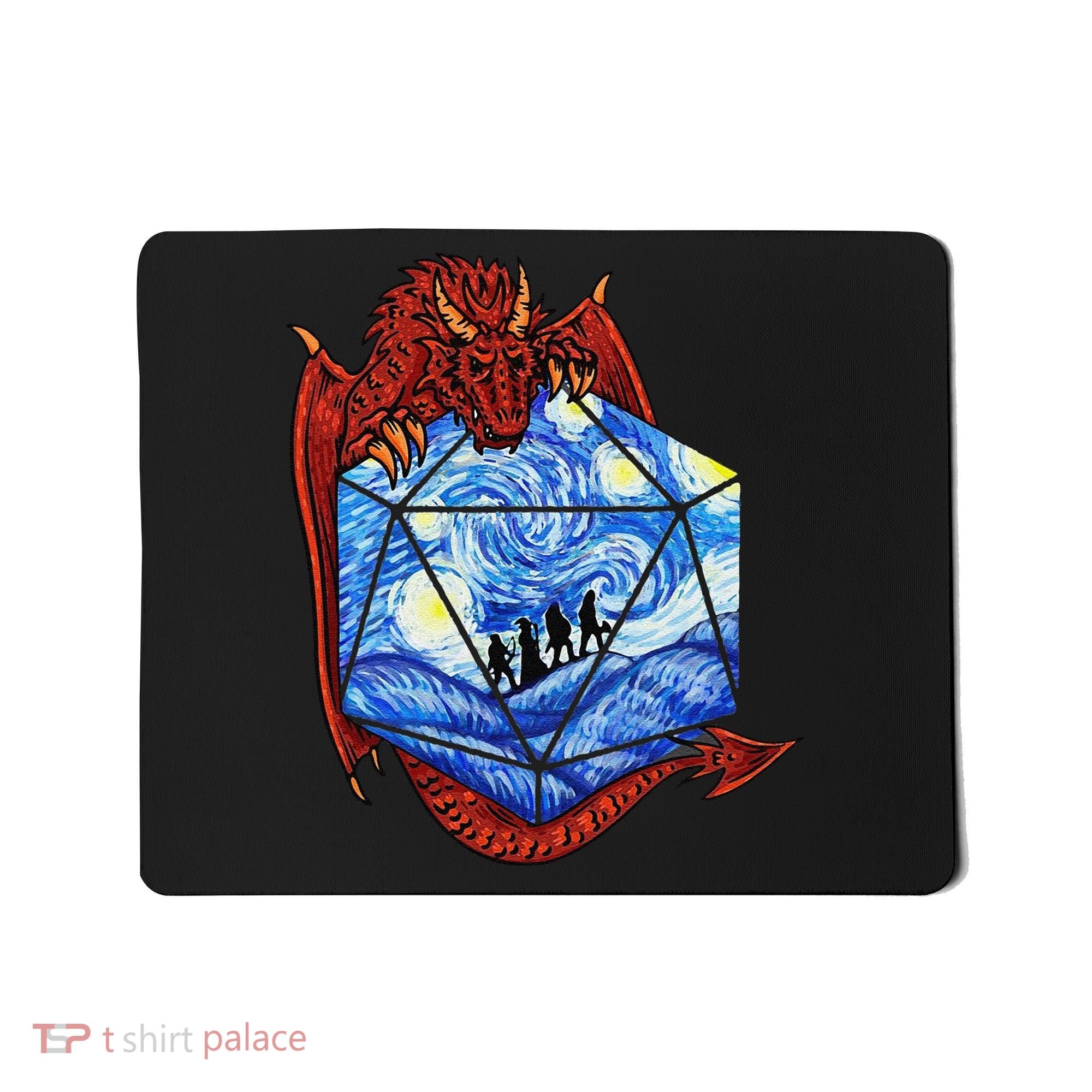 Funny Nerdy Gamer Fantasy Art Starry Night Gift Mousepad