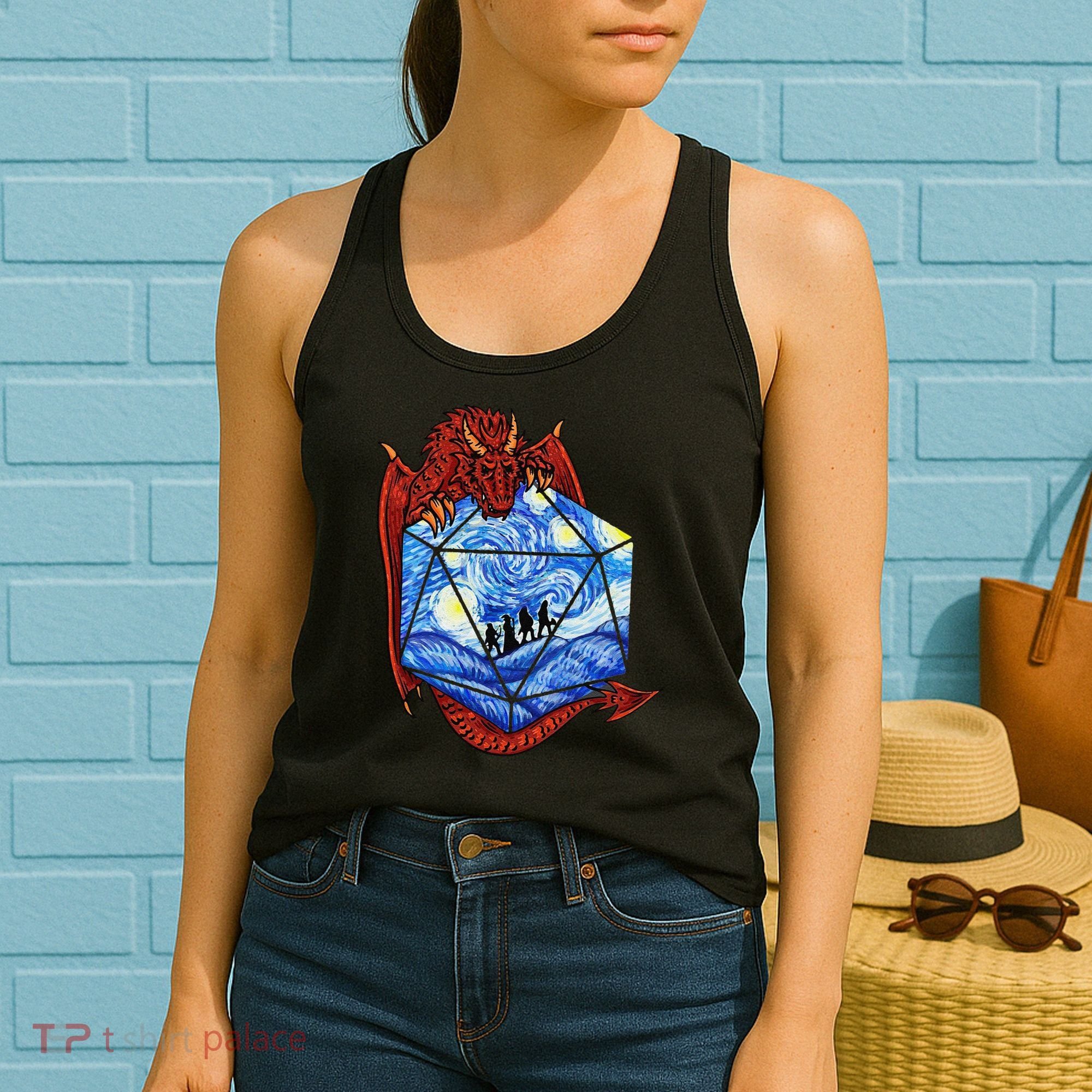 Funny Nerdy Gamer Fantasy Art Starry Night Gift Women's Tank Top