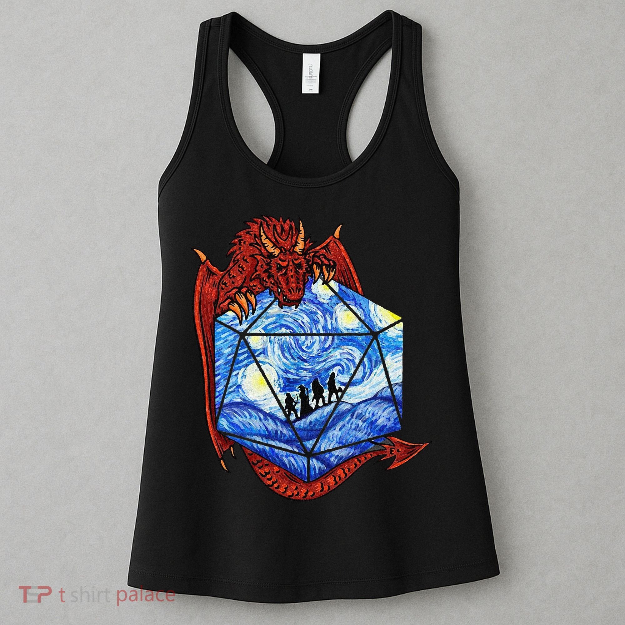 Funny Nerdy Gamer Fantasy Art Starry Night Gift Women's Tank Top