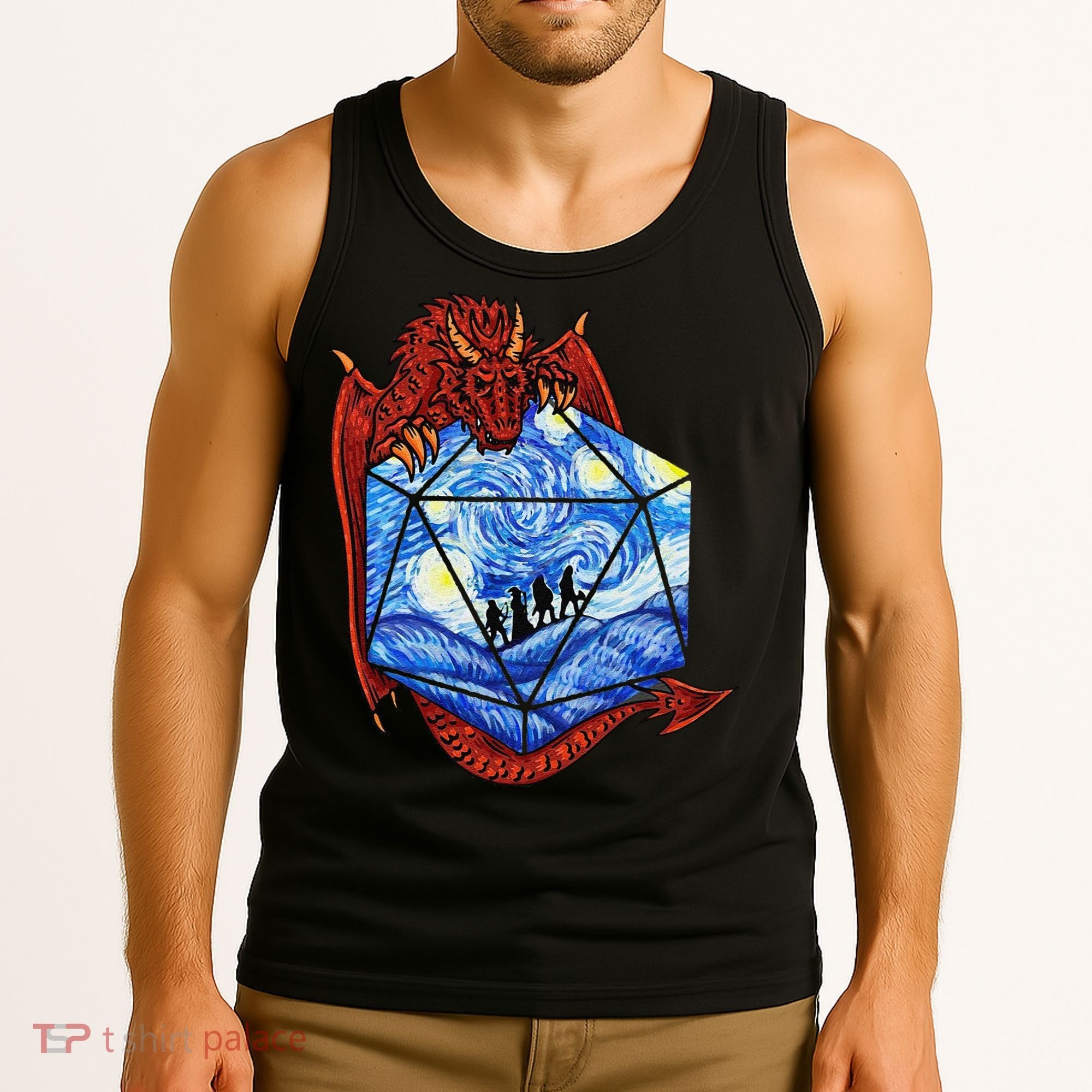 Funny Nerdy Gamer Fantasy Art Starry Night Gift Tank Top