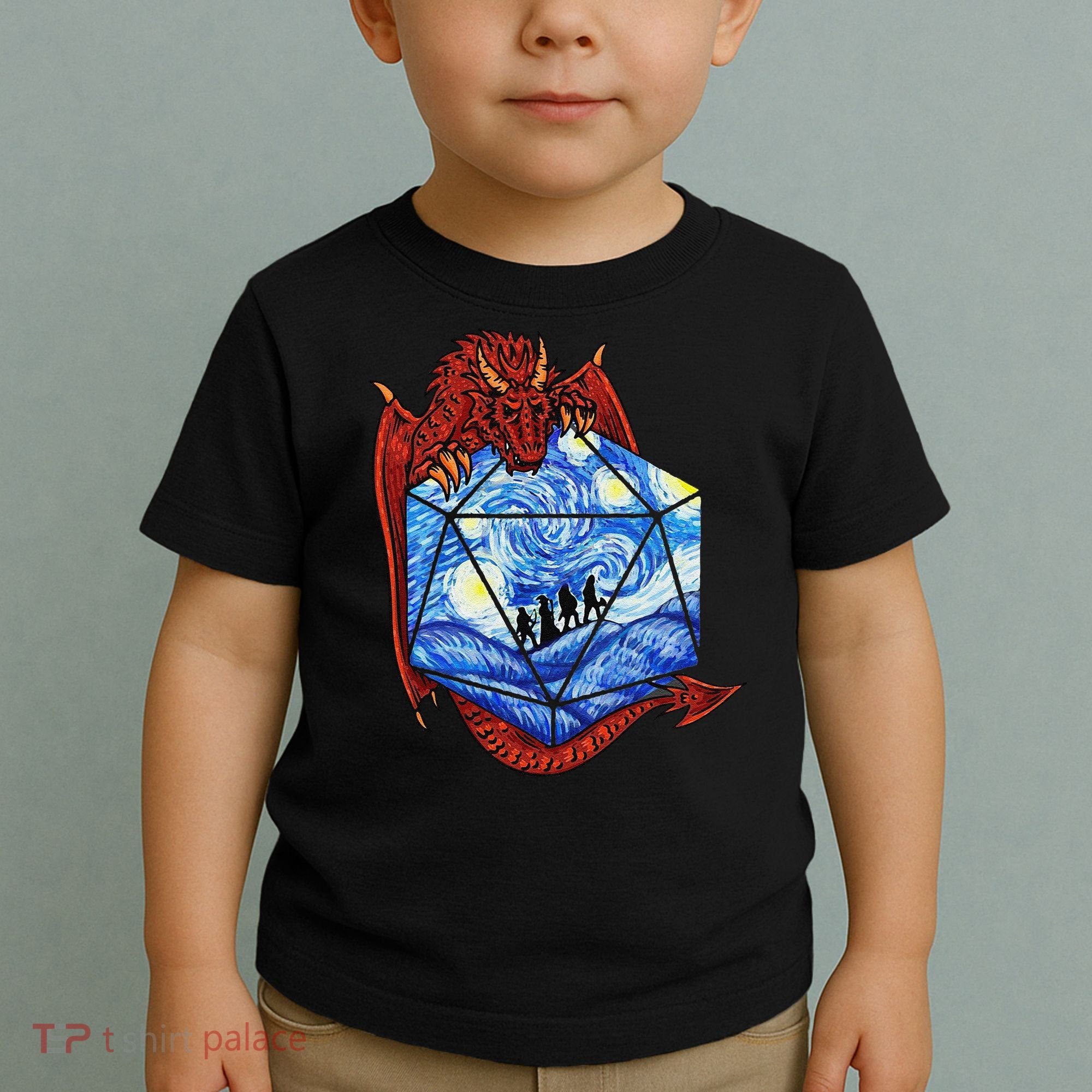 Funny Nerdy Gamer Fantasy Art Starry Night Gift Toddler T-Shirt
