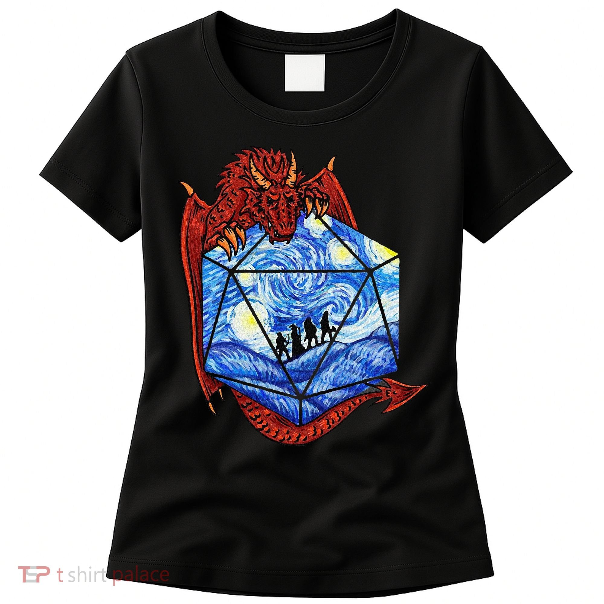 Funny Nerdy Gamer Fantasy Art Starry Night Gift Women's T-Shirt