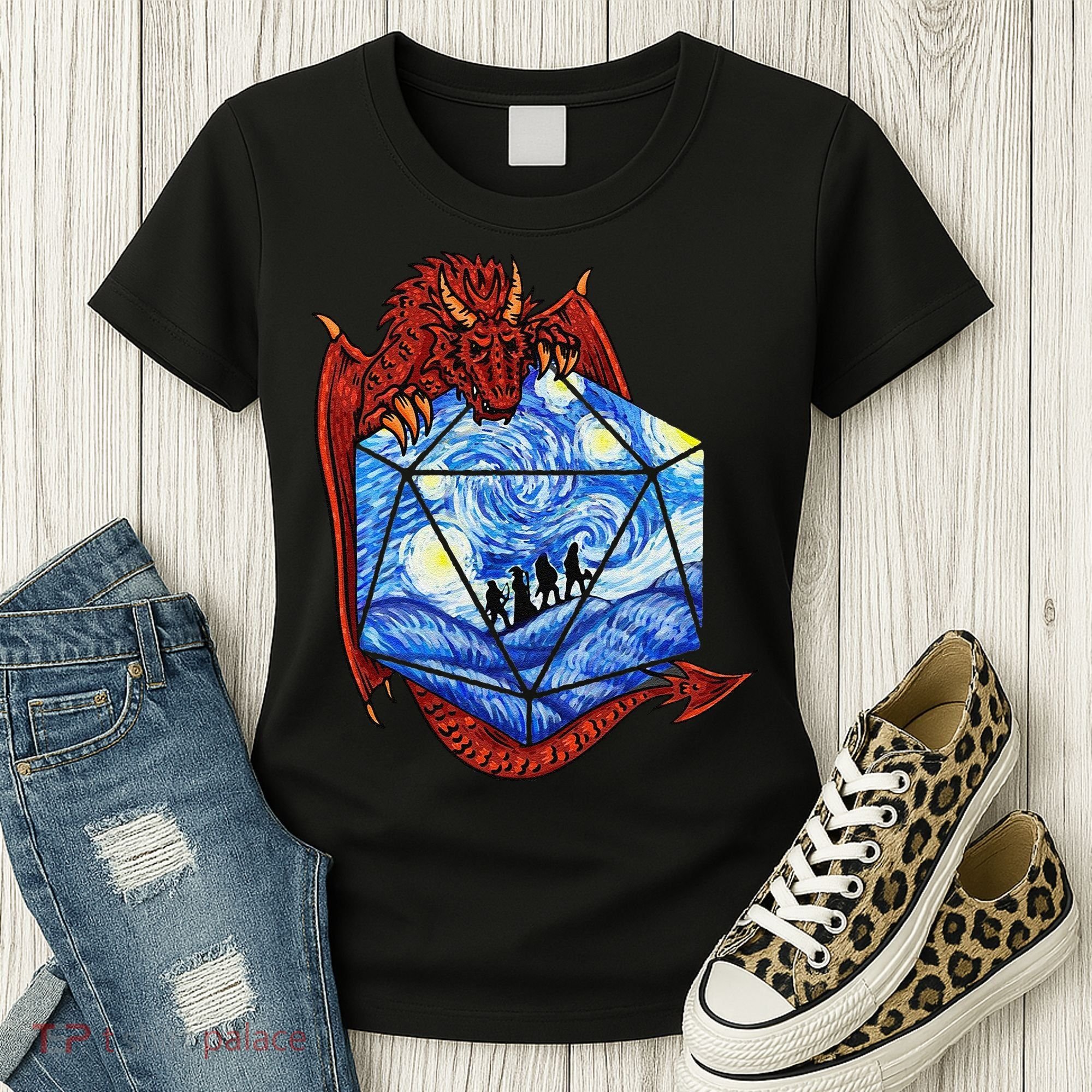 Funny Nerdy Gamer Fantasy Art Starry Night Gift Women's T-Shirt