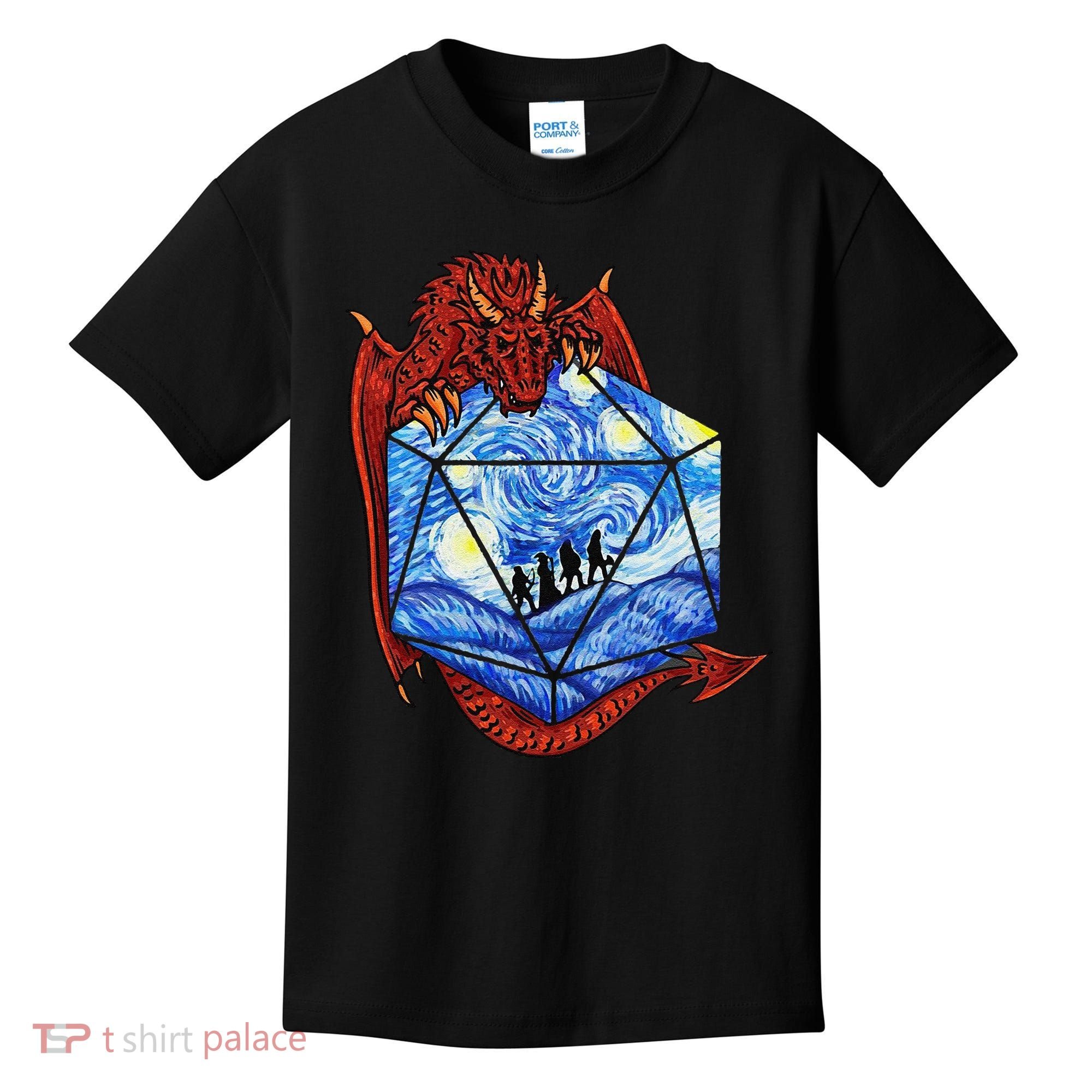 Funny Nerdy Gamer Fantasy Art Starry Night Gift Kids T-Shirt