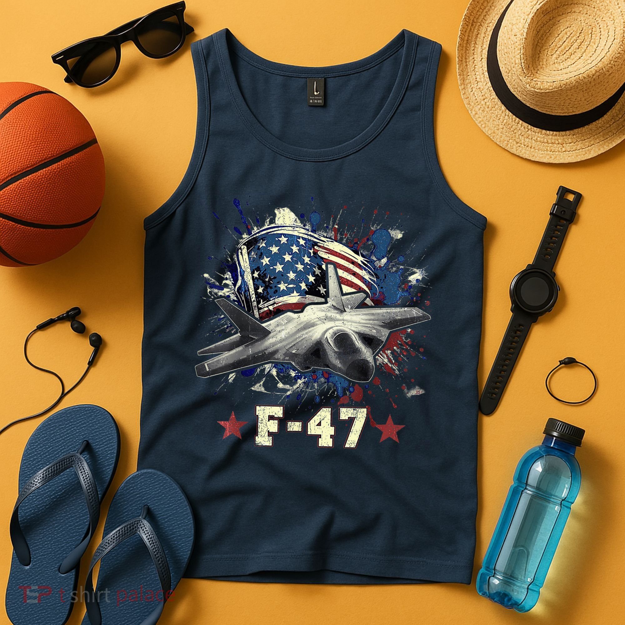 F-47 Next Generation Fighter Jet Aviation Airshow Tank Top