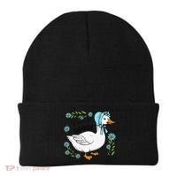 Floral Nanny Goose Cute Silly Goose Mothers Day Beanie thumb 0