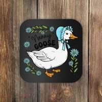 Floral Nanny Goose Cute Silly Goose Mothers Day Coaster thumb 0