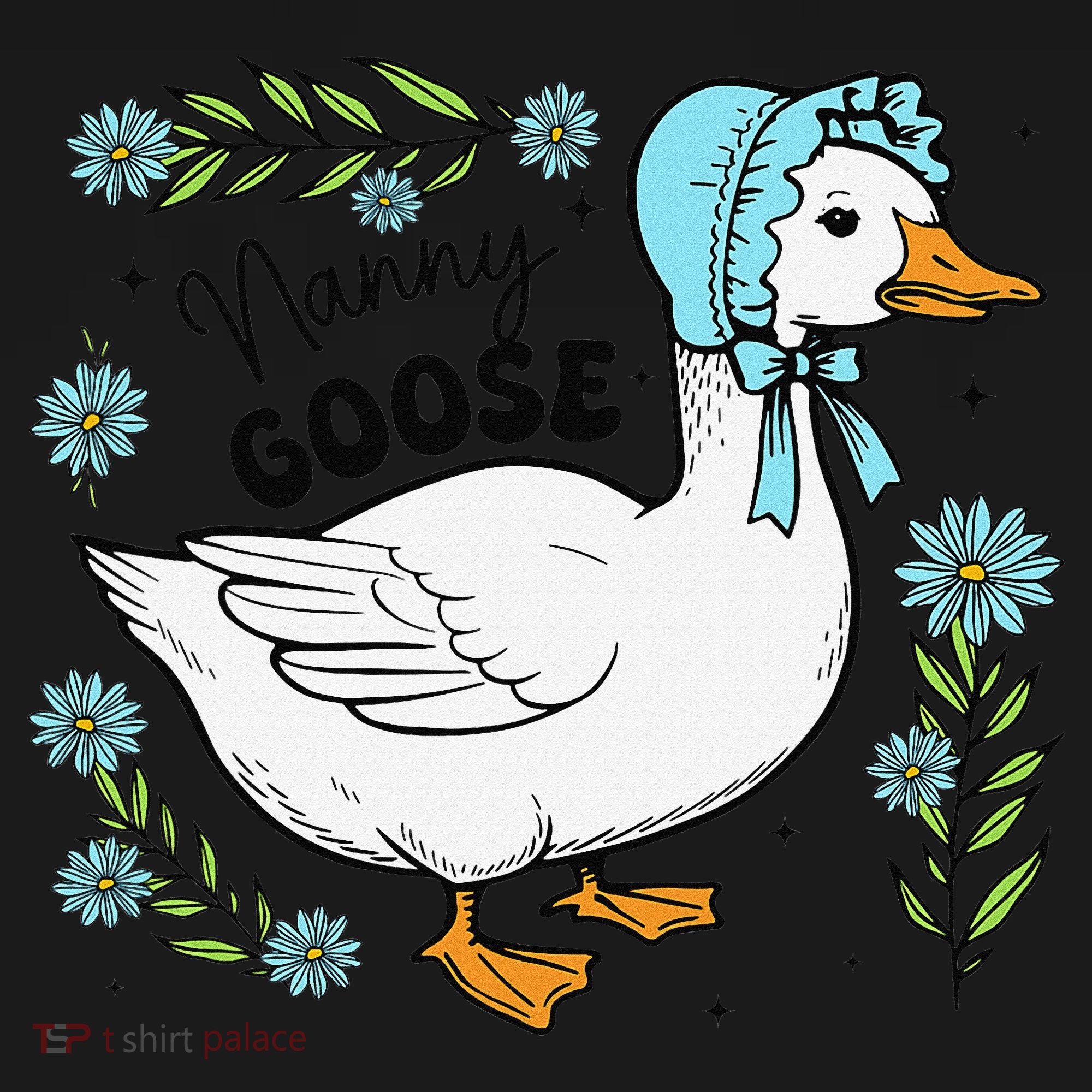 Floral Nanny Goose Cute Silly Goose Mothers Day Coaster
