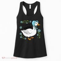 Floral Nanny Goose Cute Silly Goose Mothers Day Women's Tank Top thumb 0