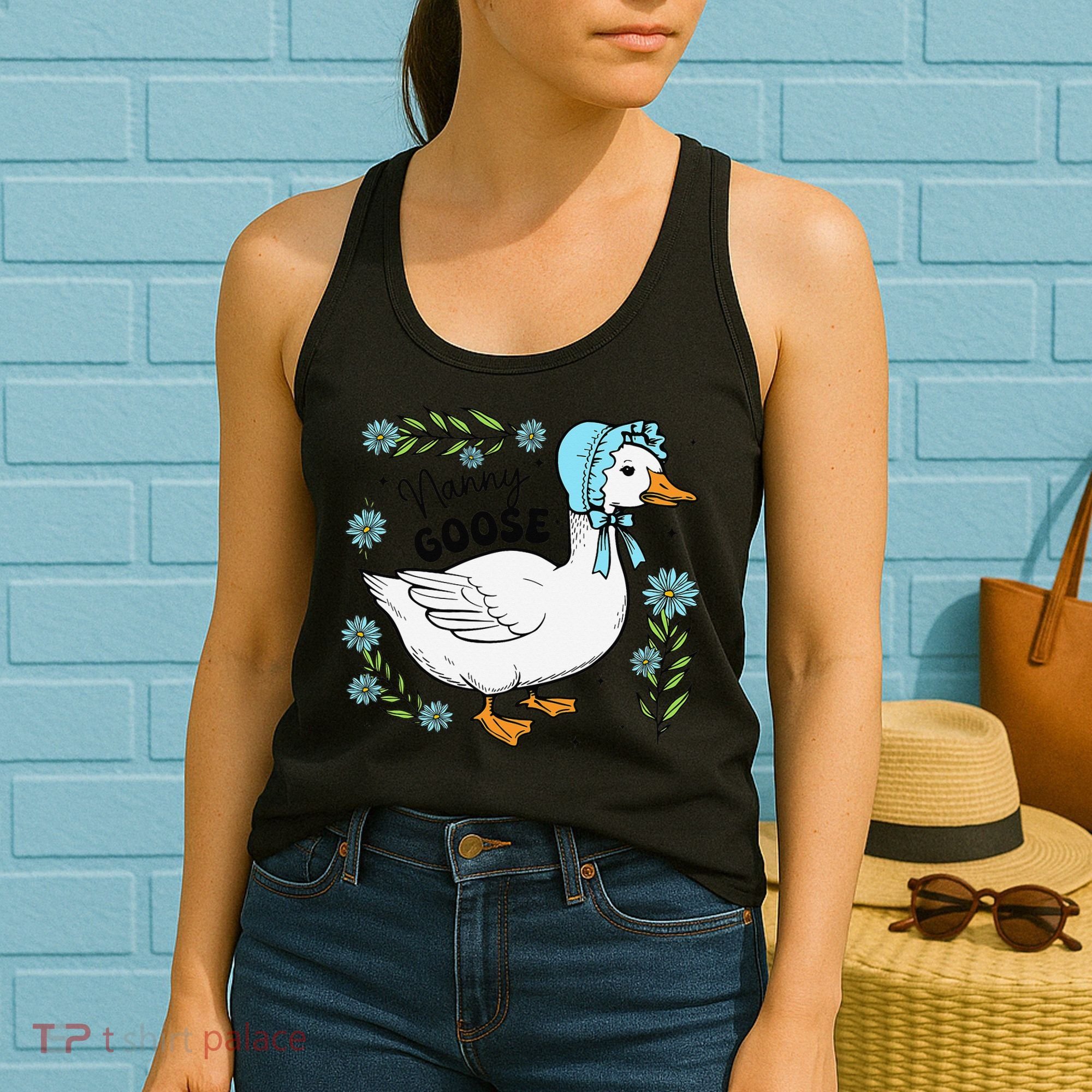 Floral Nanny Goose Cute Silly Goose Mothers Day Women's Tank Top
