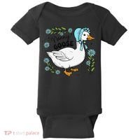 Floral Nanny Goose Cute Silly Goose Mothers Day Baby Bodysuit thumb 0