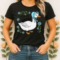 Floral Nanny Goose Cute Silly Goose Mothers Day Women's T-Shirt thumb 2