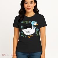 Floral Nanny Goose Cute Silly Goose Mothers Day Women's T-Shirt thumb 4