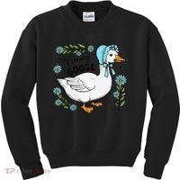 Floral Nanny Goose Cute Silly Goose Mothers Day Kids Sweatshirt thumb 0
