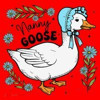 Floral Nanny Goose Cute Silly Goose Mothers Day Santa Hat thumb 1