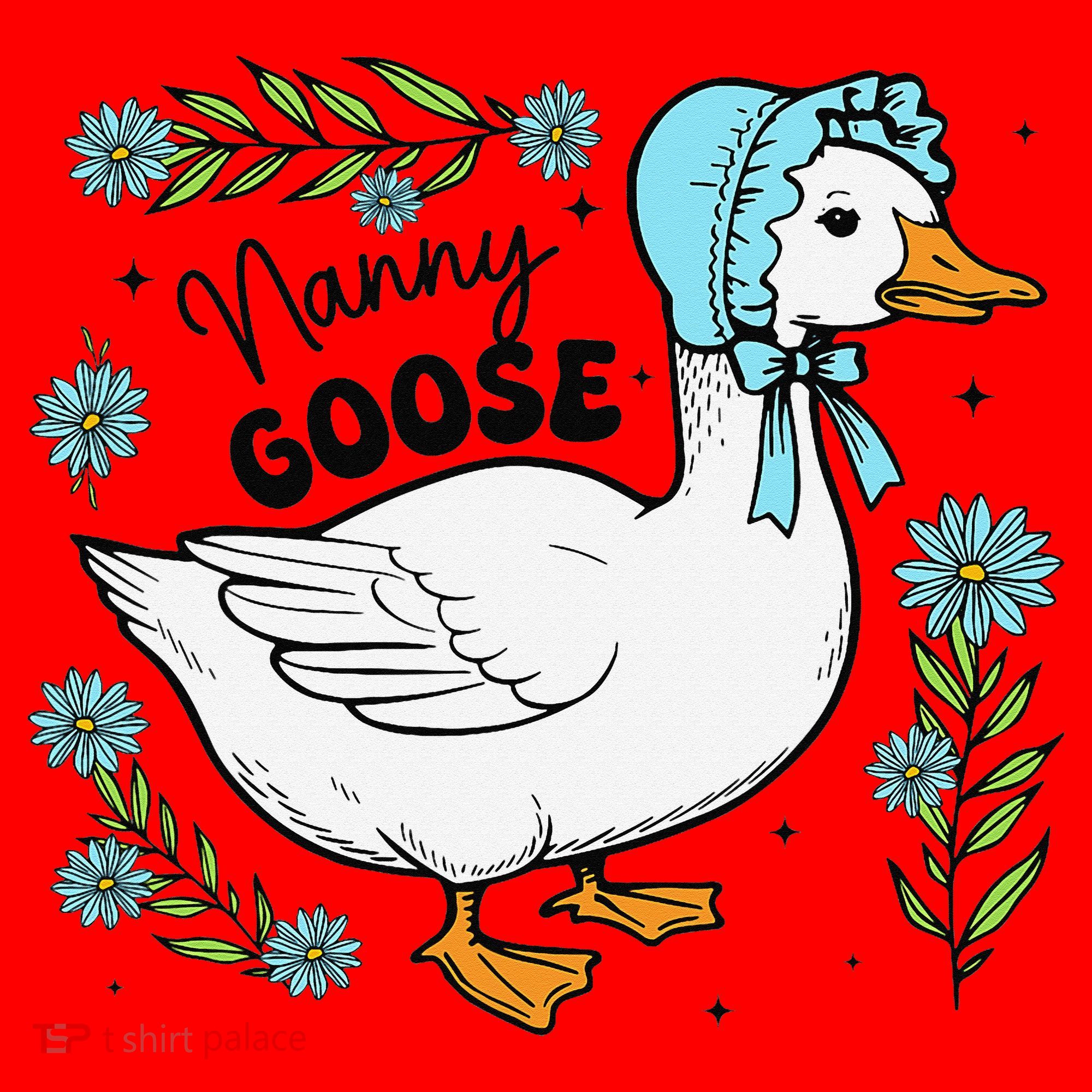 Floral Nanny Goose Cute Silly Goose Mothers Day Santa Hat