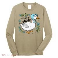 Floral Nanny Goose Cute Silly Goose Mothers Day Long Sleeve Shirt thumb 0