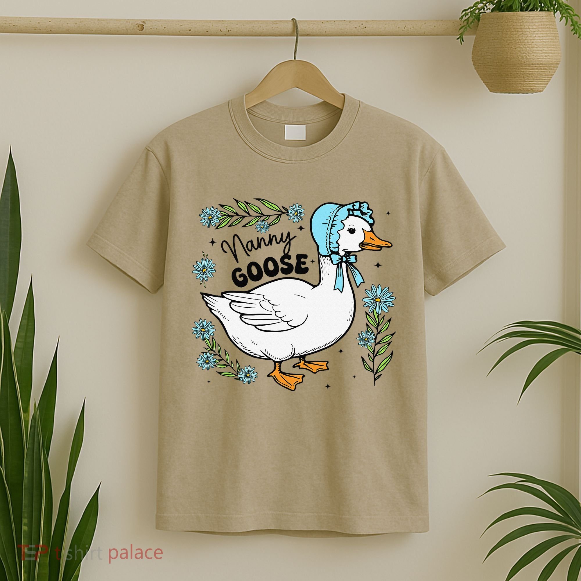 Floral Nanny Goose Cute Silly Goose Mothers Day T-Shirt