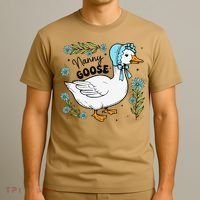 Floral Nanny Goose Cute Silly Goose Mothers Day T-Shirt thumb 3