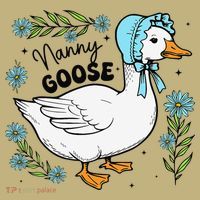 Floral Nanny Goose Cute Silly Goose Mothers Day Polo thumb 2