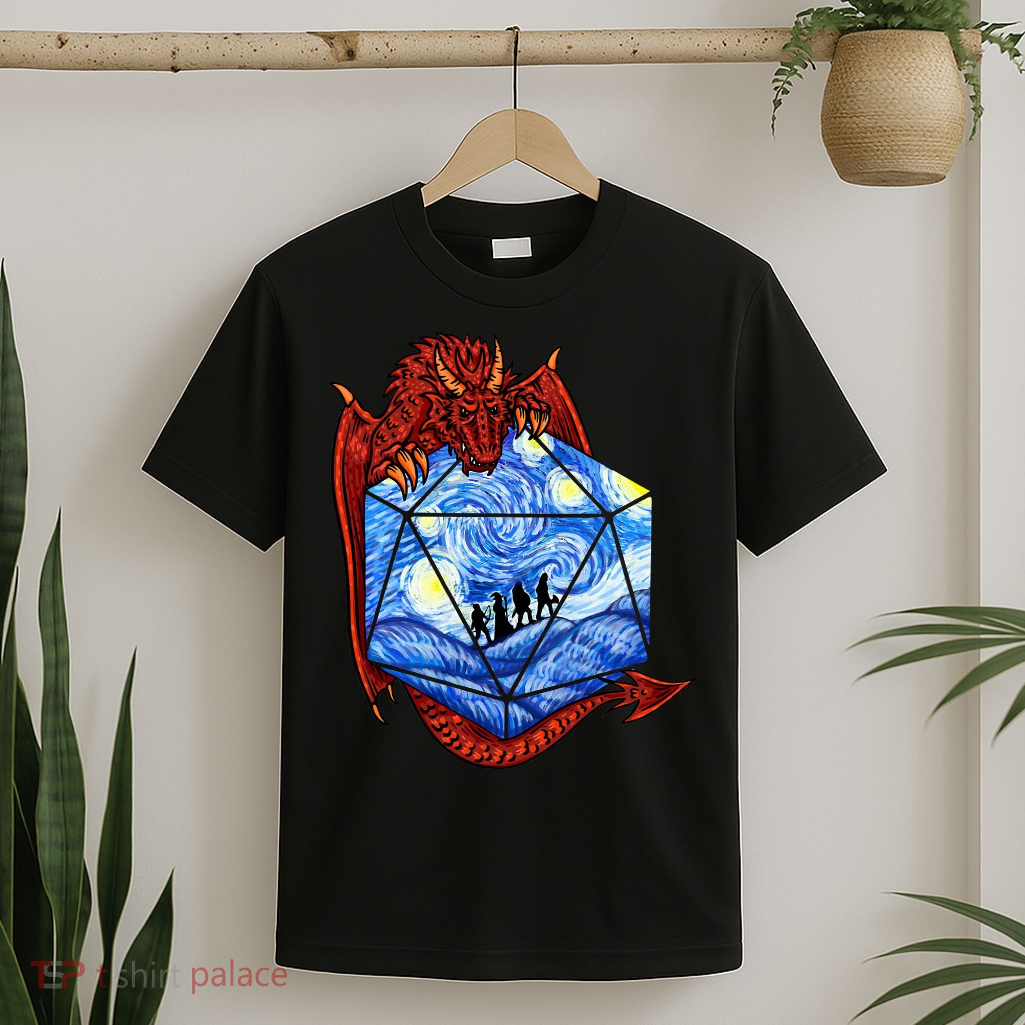 Funny Nerdy Gamer Fantasy Art Starry Night T-Shirt