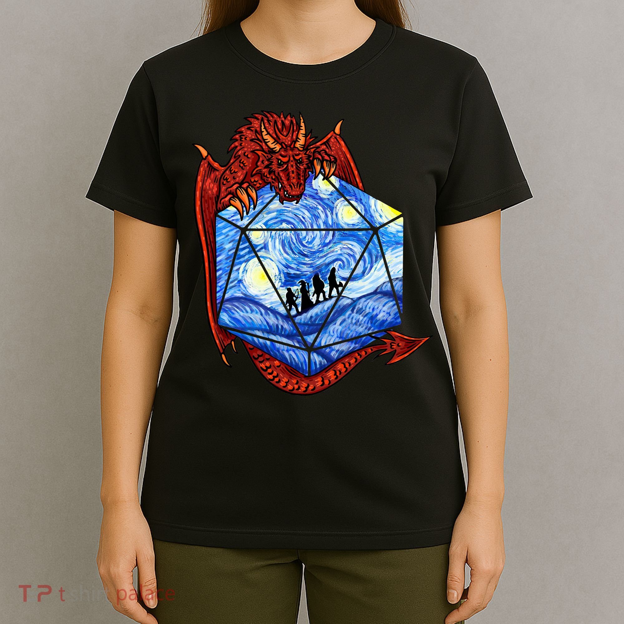 Funny Nerdy Gamer Fantasy Art Starry Night T-Shirt