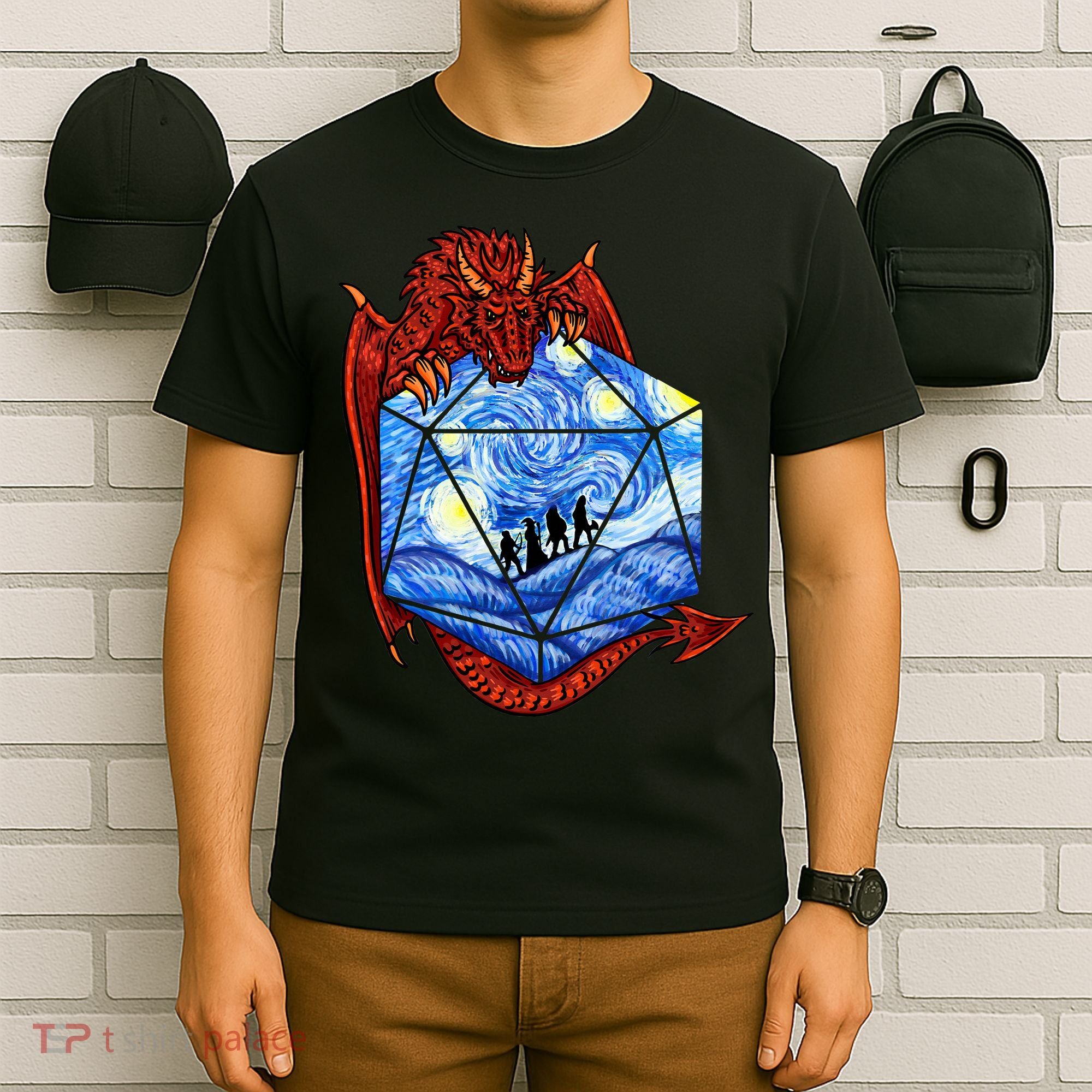 Funny Nerdy Gamer Fantasy Art Starry Night T-Shirt