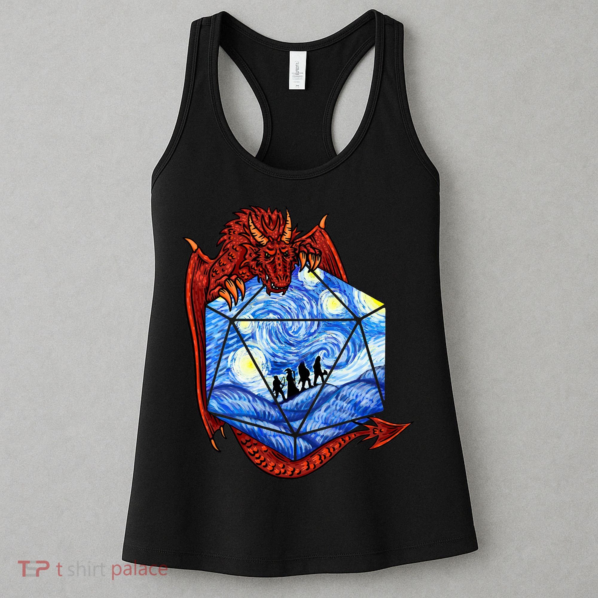 Funny Nerdy Gamer Fantasy Art Starry Night Women's Tank Top