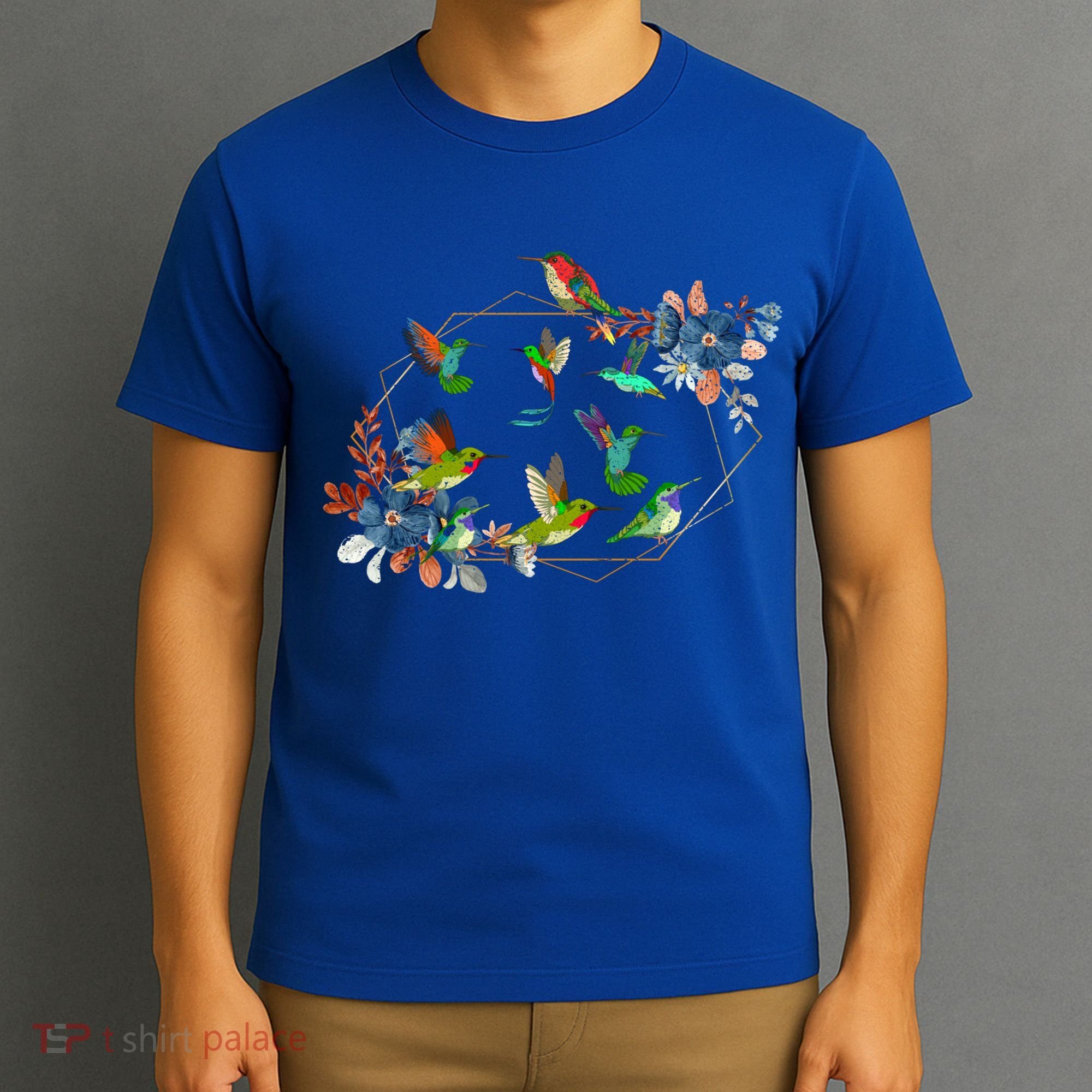 Floral Nature Hummingbird Lover Vintage Flowers Hummingbird Gift T-Shirt