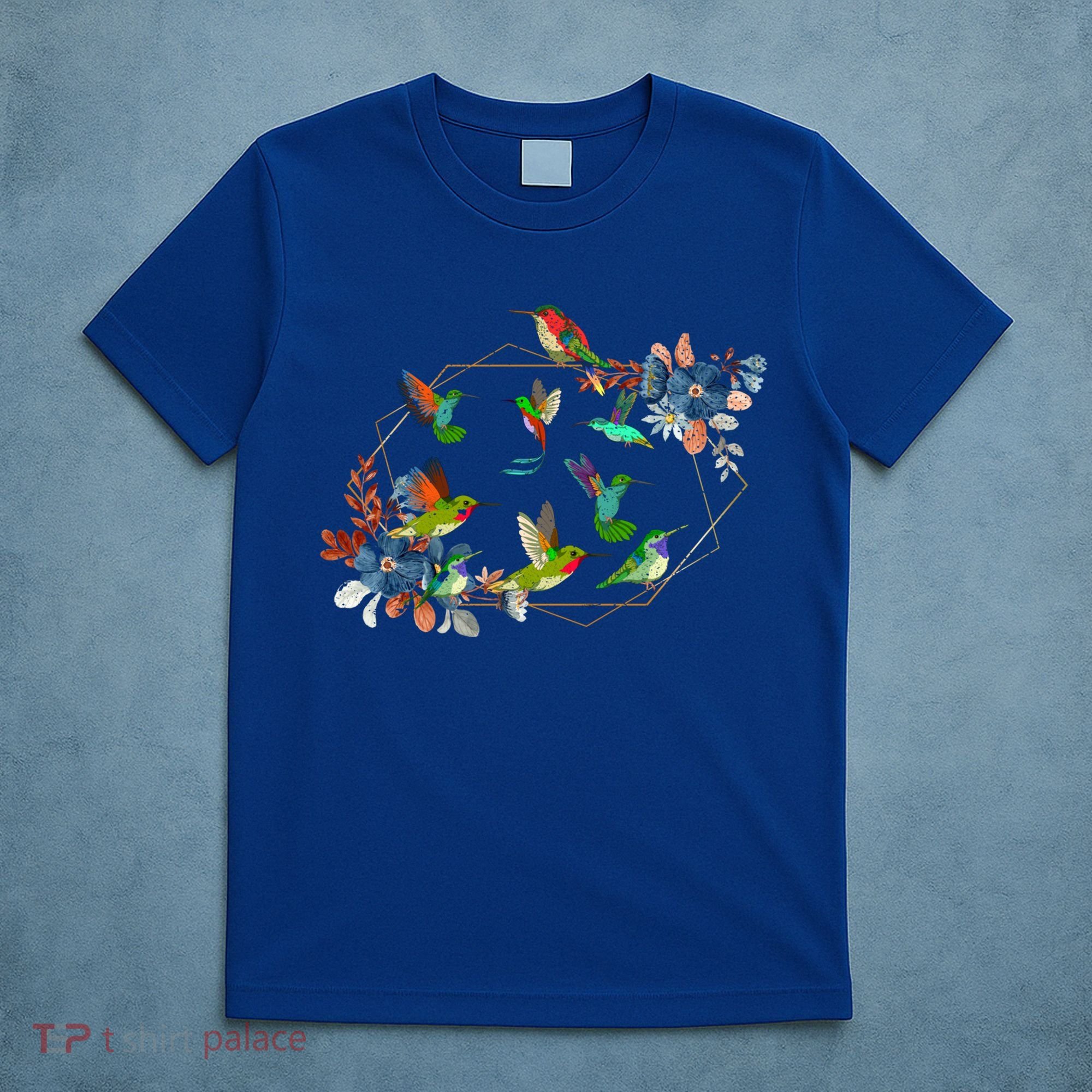 Floral Nature Hummingbird Lover Vintage Flowers Hummingbird Gift T-Shirt