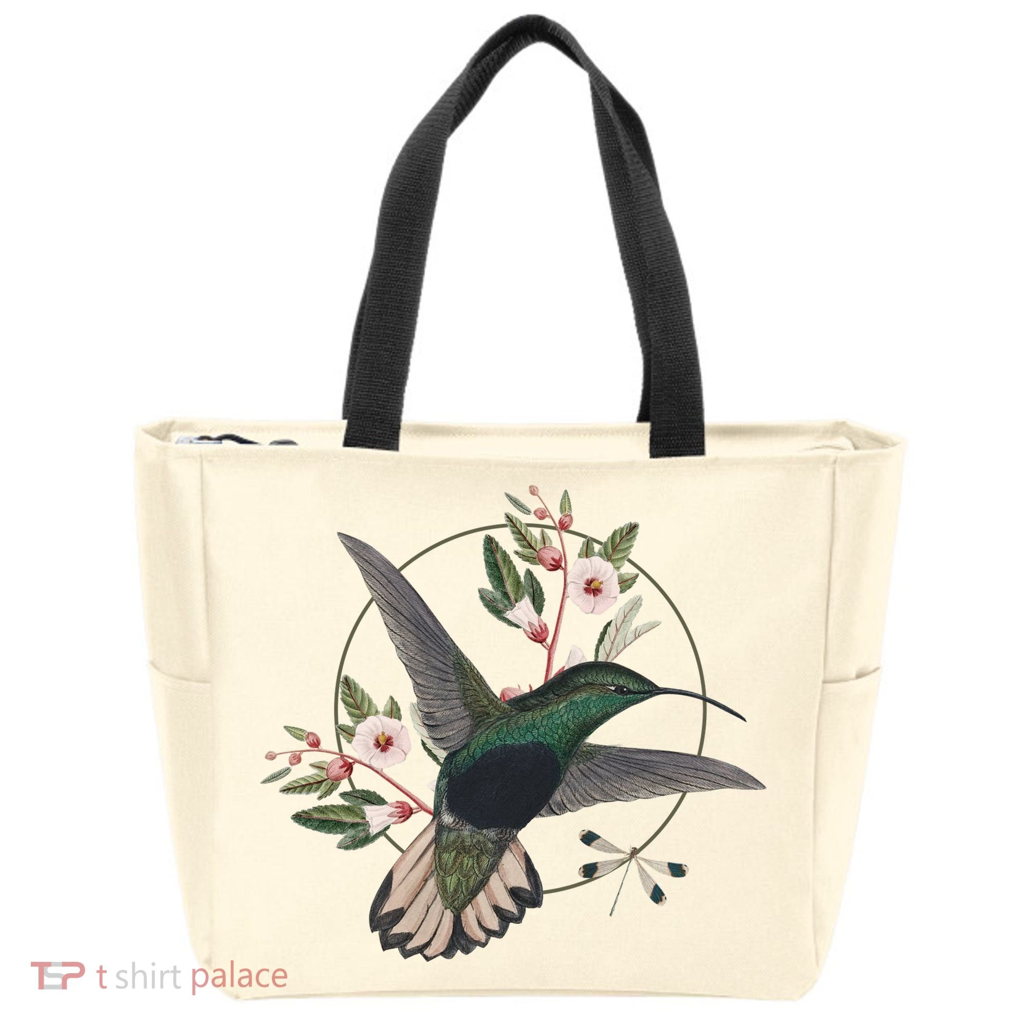 Floral Nature Hummingbird Tote Bag