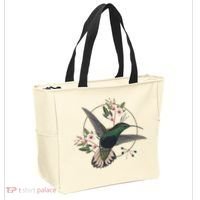 Floral Nature Hummingbird Tote Bag thumb 2