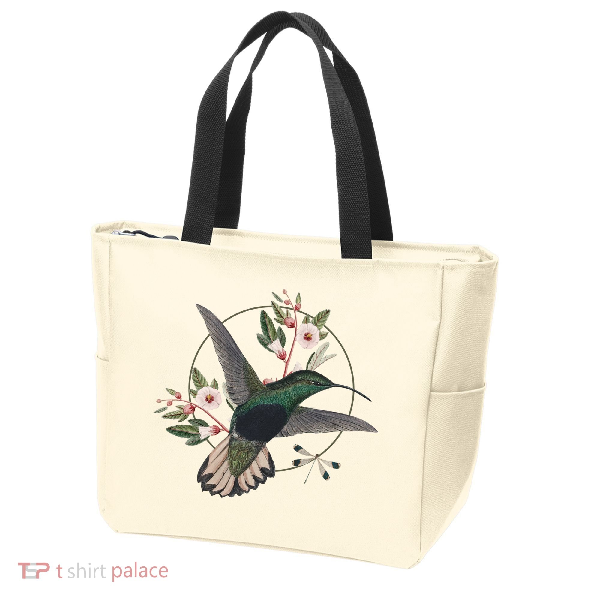 Floral Nature Hummingbird Tote Bag