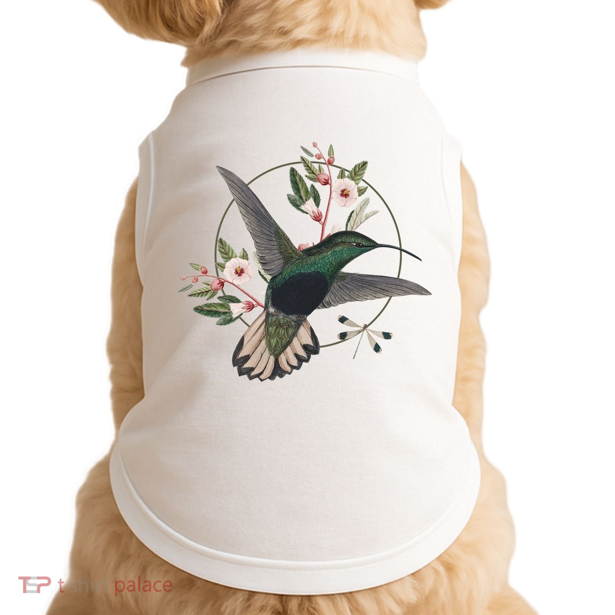Floral Nature Hummingbird Doggie Tank