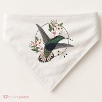 Floral Nature Hummingbird USA-Made Doggie Bandana thumb 0