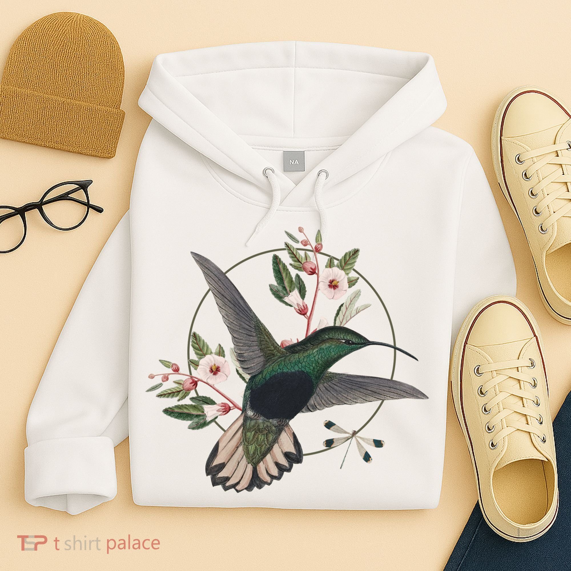 Floral Nature Hummingbird Hoodie