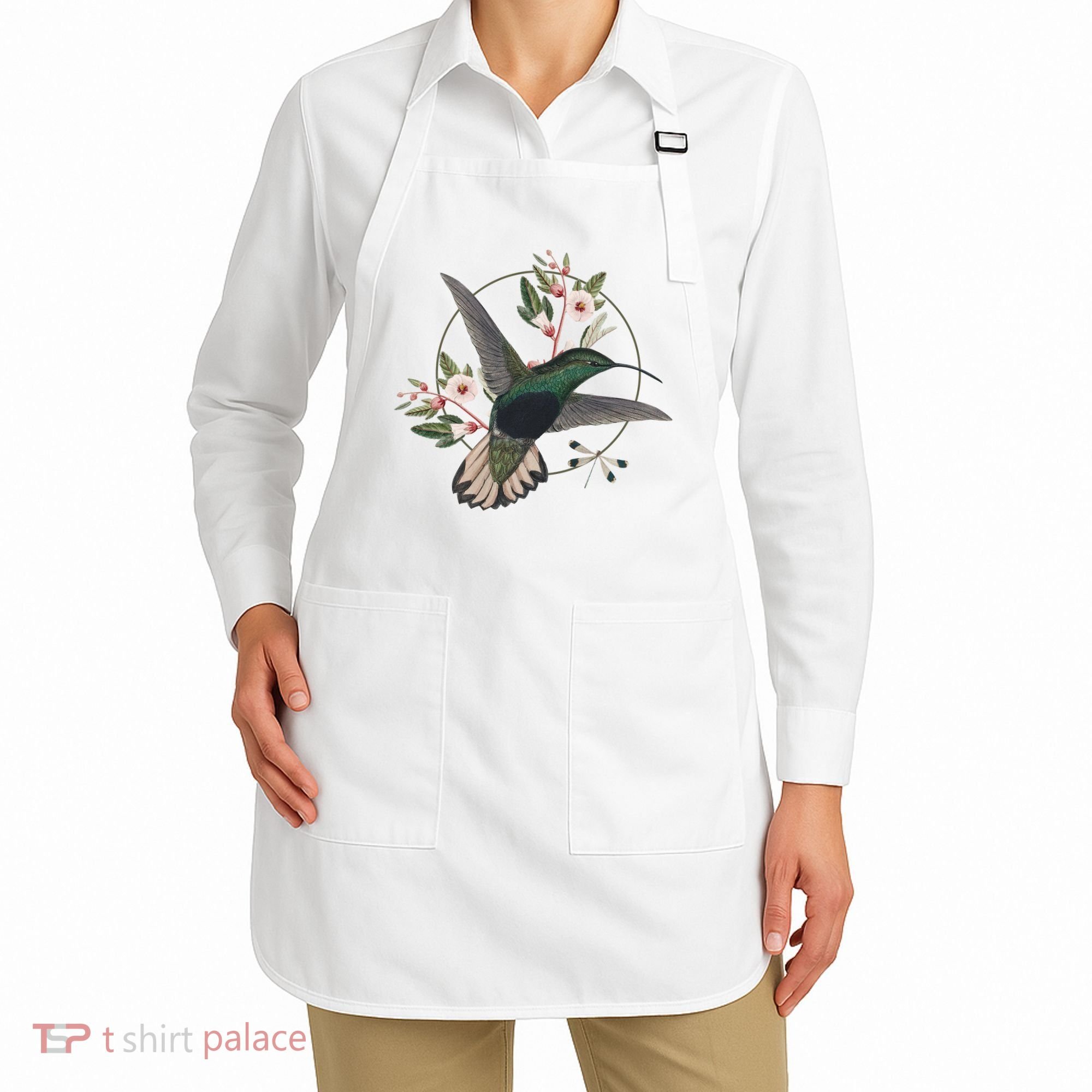 Floral Nature Hummingbird Apron