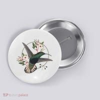 Floral Nature Hummingbird Button thumb 0