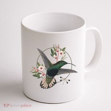 Floral Nature Hummingbird Coffee Mug back