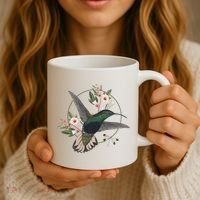 Floral Nature Hummingbird Coffee Mug thumb 3