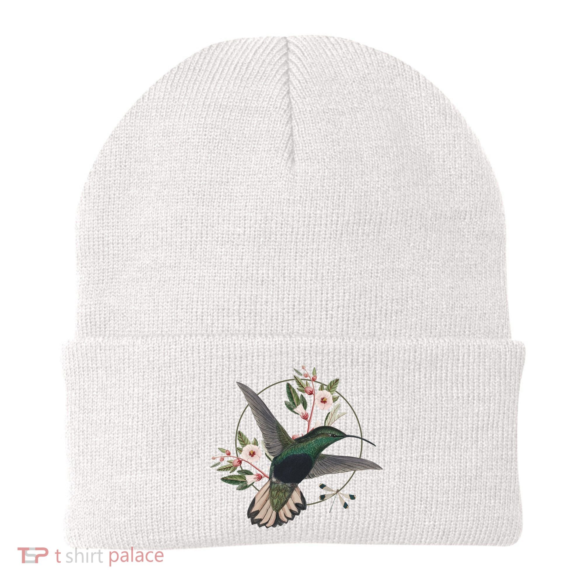 Floral Nature Hummingbird Beanie