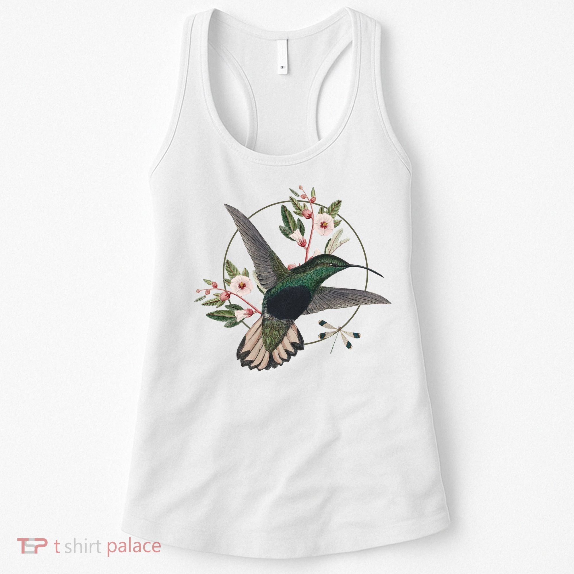Floral Nature Hummingbird Women's Tank Top