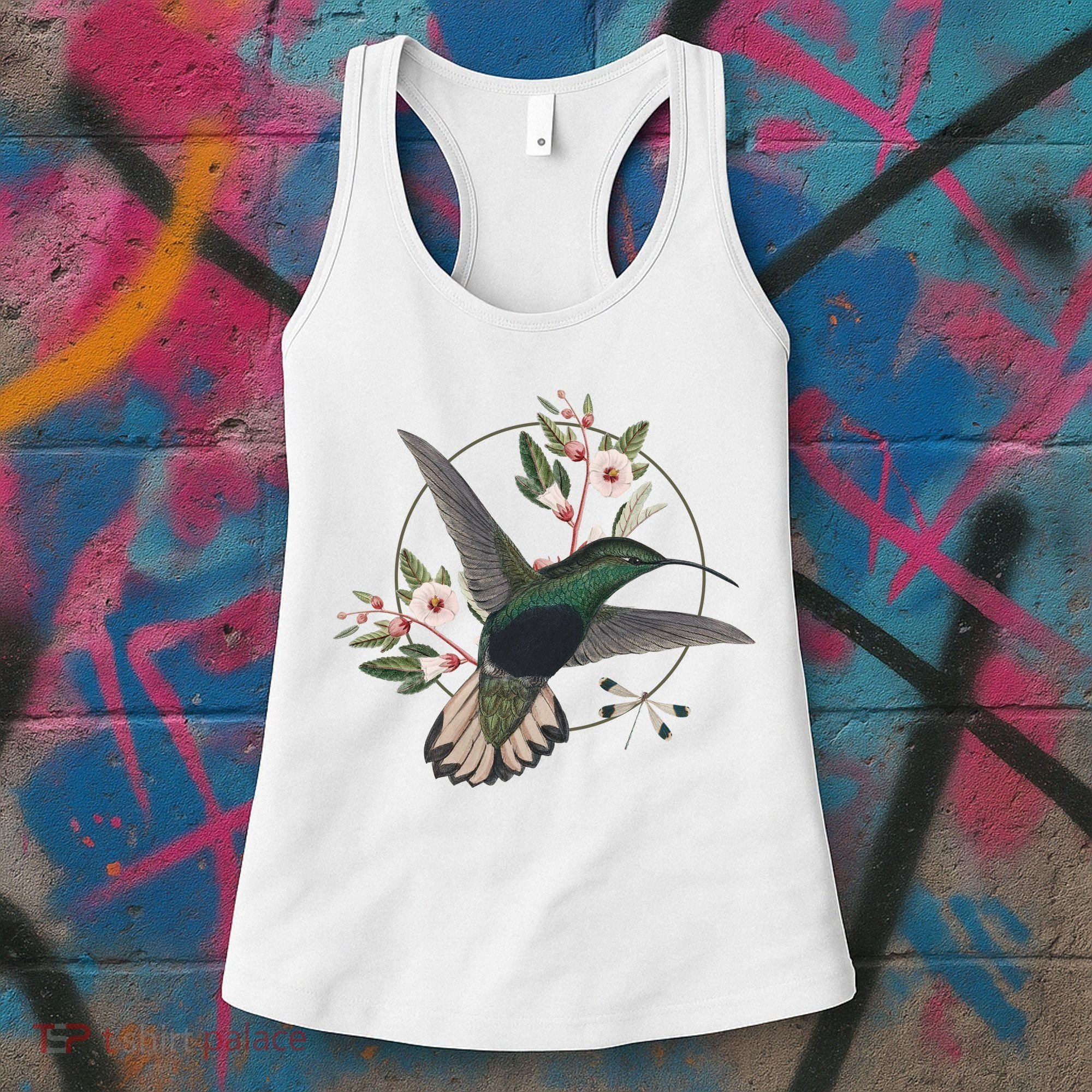 Floral Nature Hummingbird Women's Tank Top
