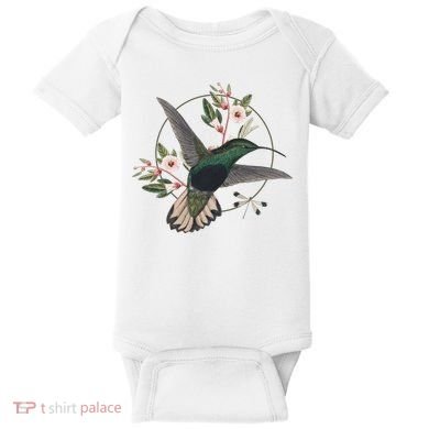 Floral Nature Hummingbird Baby Bodysuit